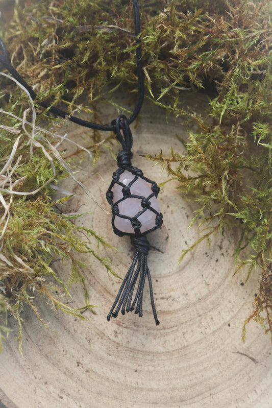 Rose Quartz crystal necklace