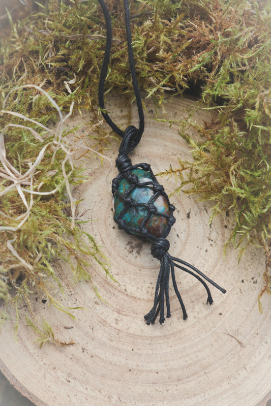Chrysocolla tumblestone necklace