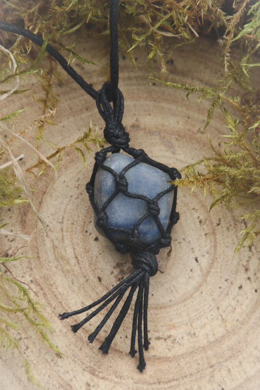 Dumortierite tumblestone necklace