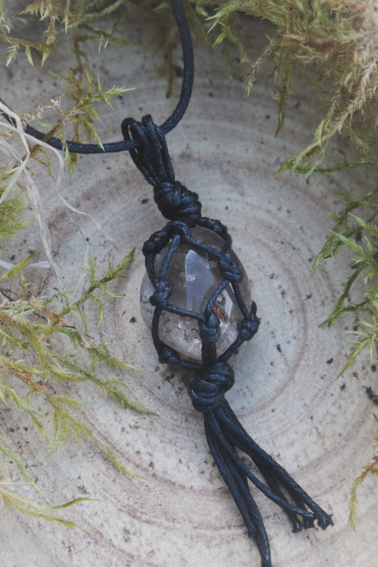 Smokey Quartz crystal necklace.
