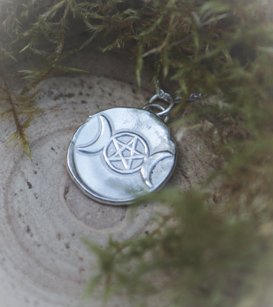 Triple Moon/Pentagram necklace.