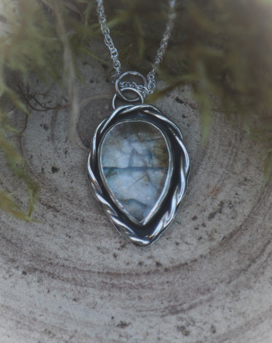 Celtic style necklace with Rutilated Labradorite