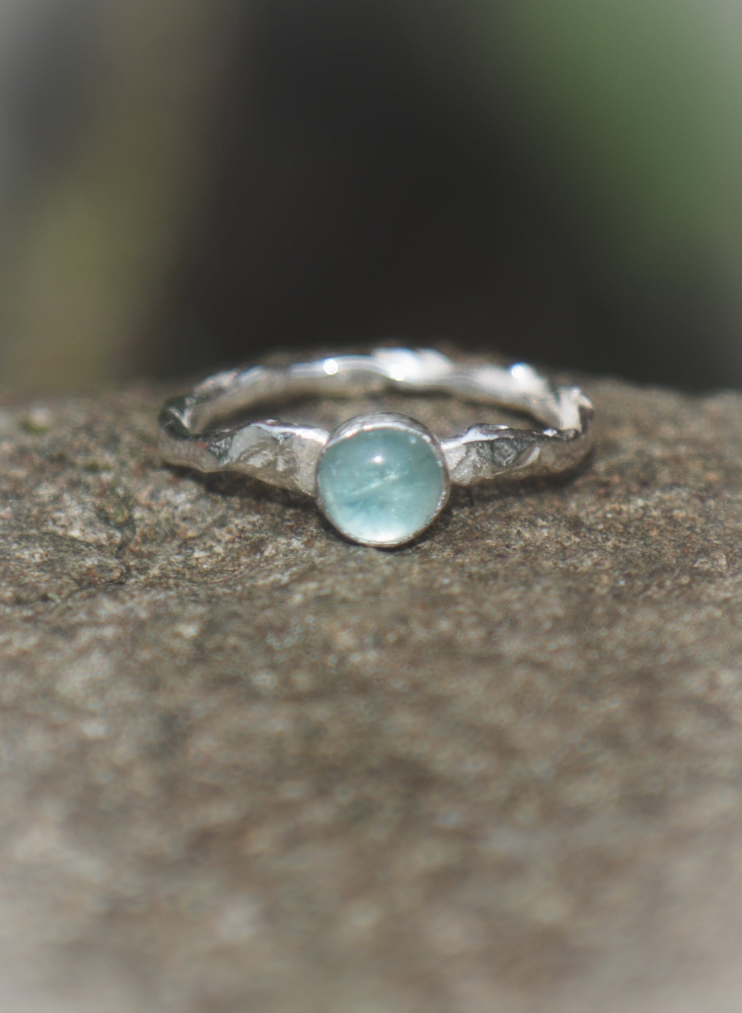 Green Fluorite ring  UK size O - US size 7 1/4