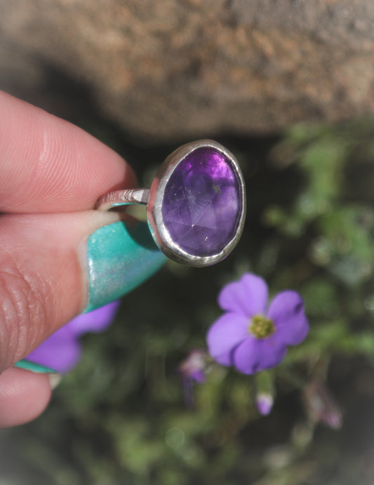 Amethyst Ring - UK size L  US size 5 3/4