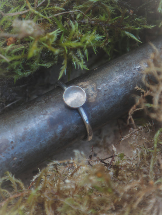 Rutilated Quartz stacker ring. UK size L 1/2 - US size 6
