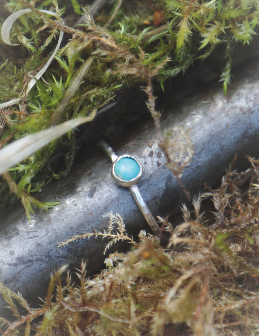 Turquoise stacker ring. UK size P 1/2 - US size 8