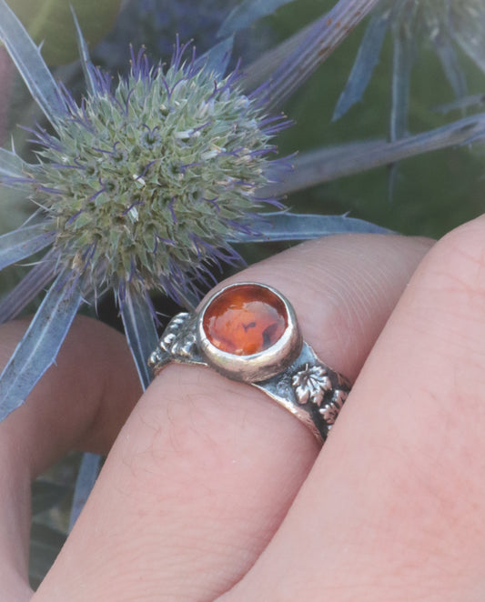 Autumn Amber ring. UK size N - US size 6 3/4