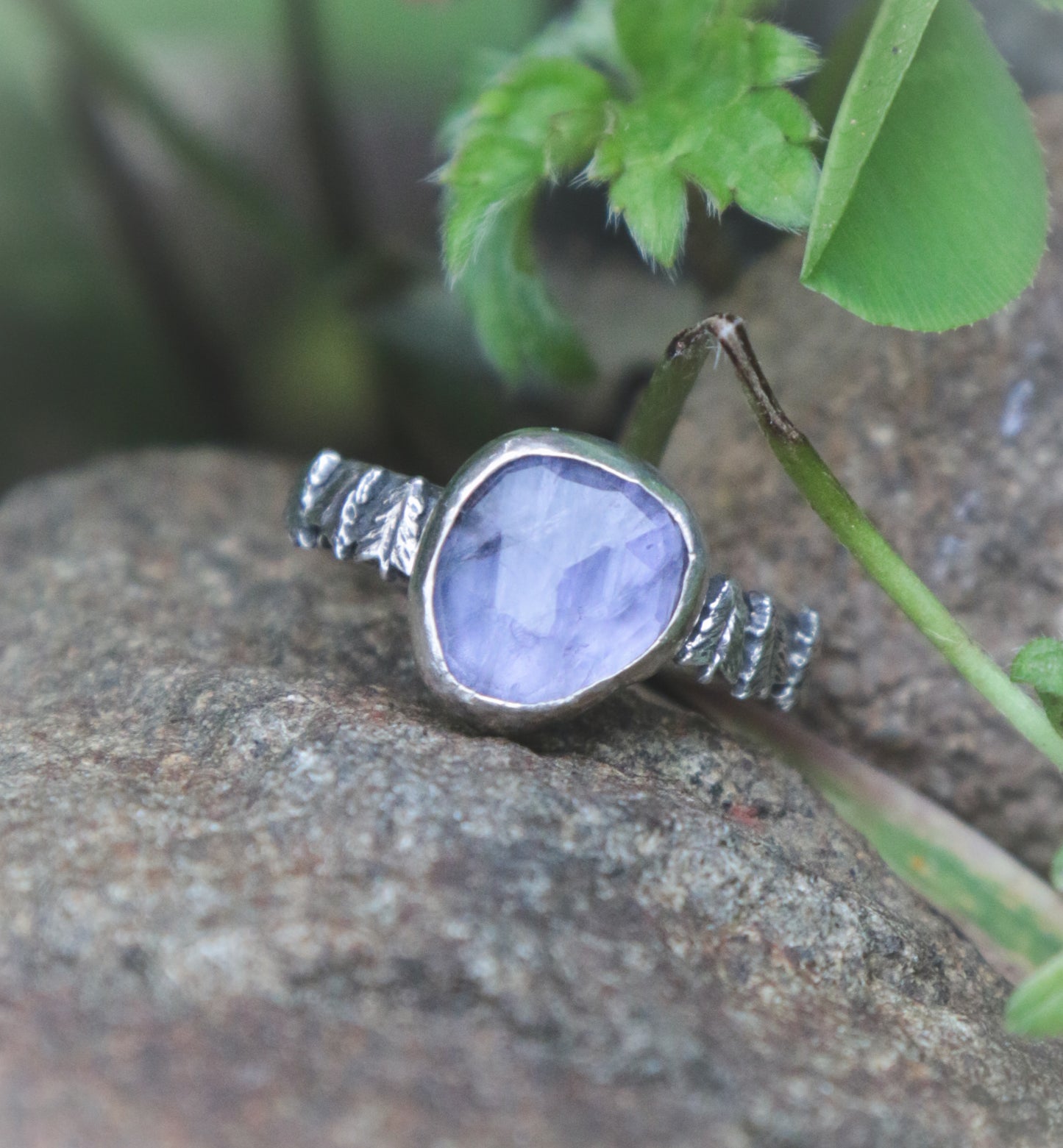 Iolite tree ring. UK size N 1/2  -US 7