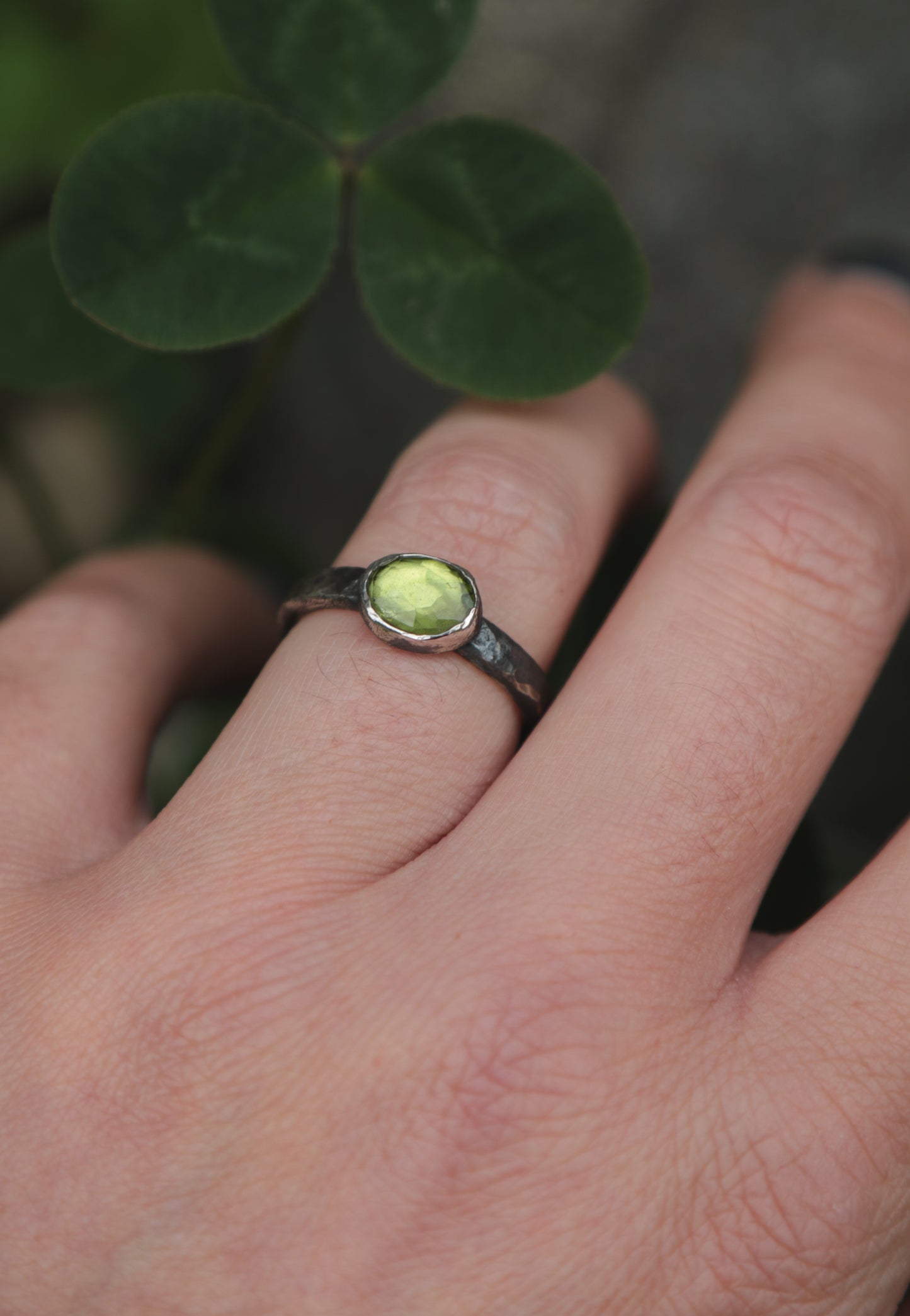 Peridot ring. UK size M 1/2. US size 6 1/2