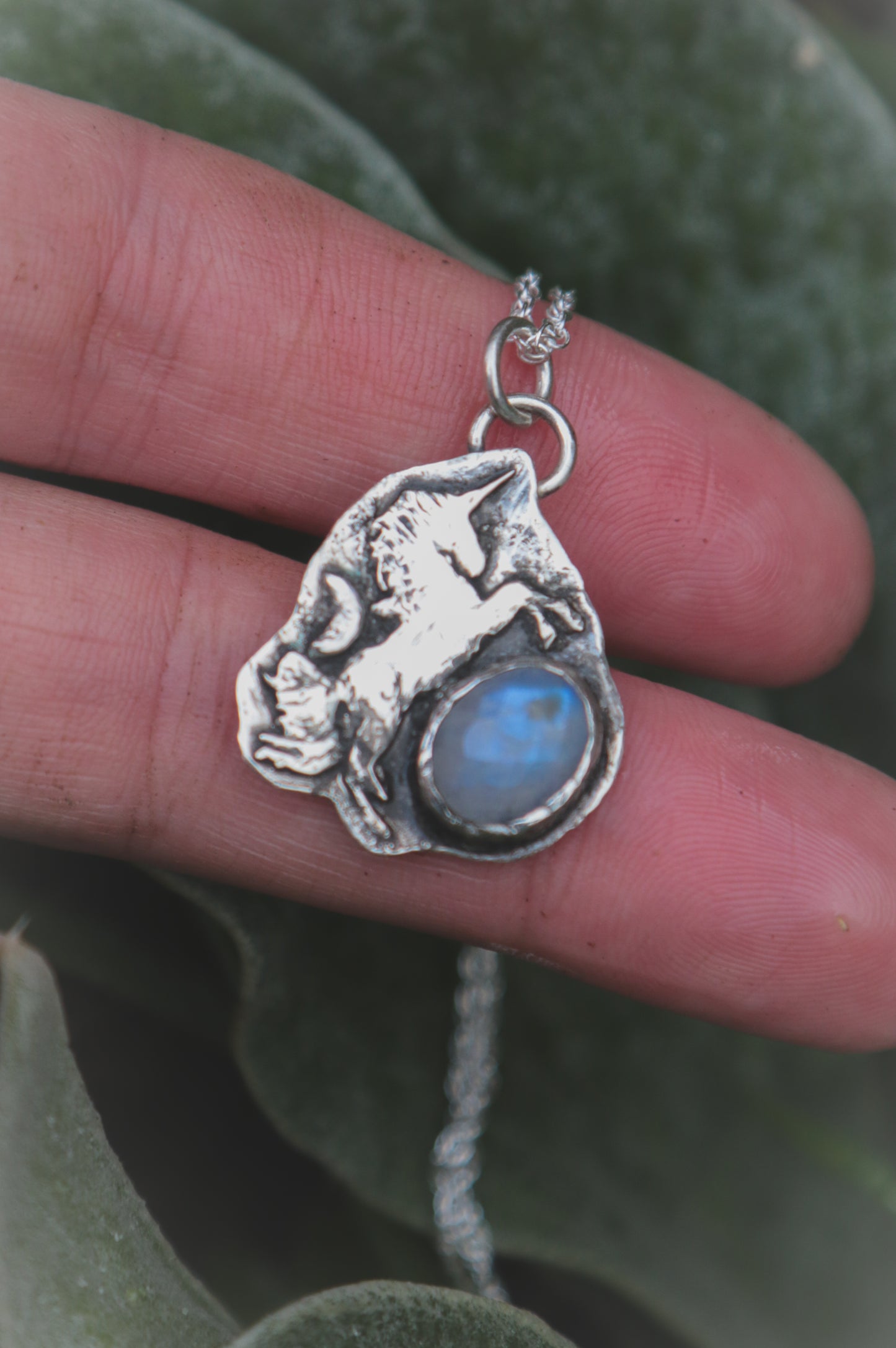 Unicorn necklace with Moonstone