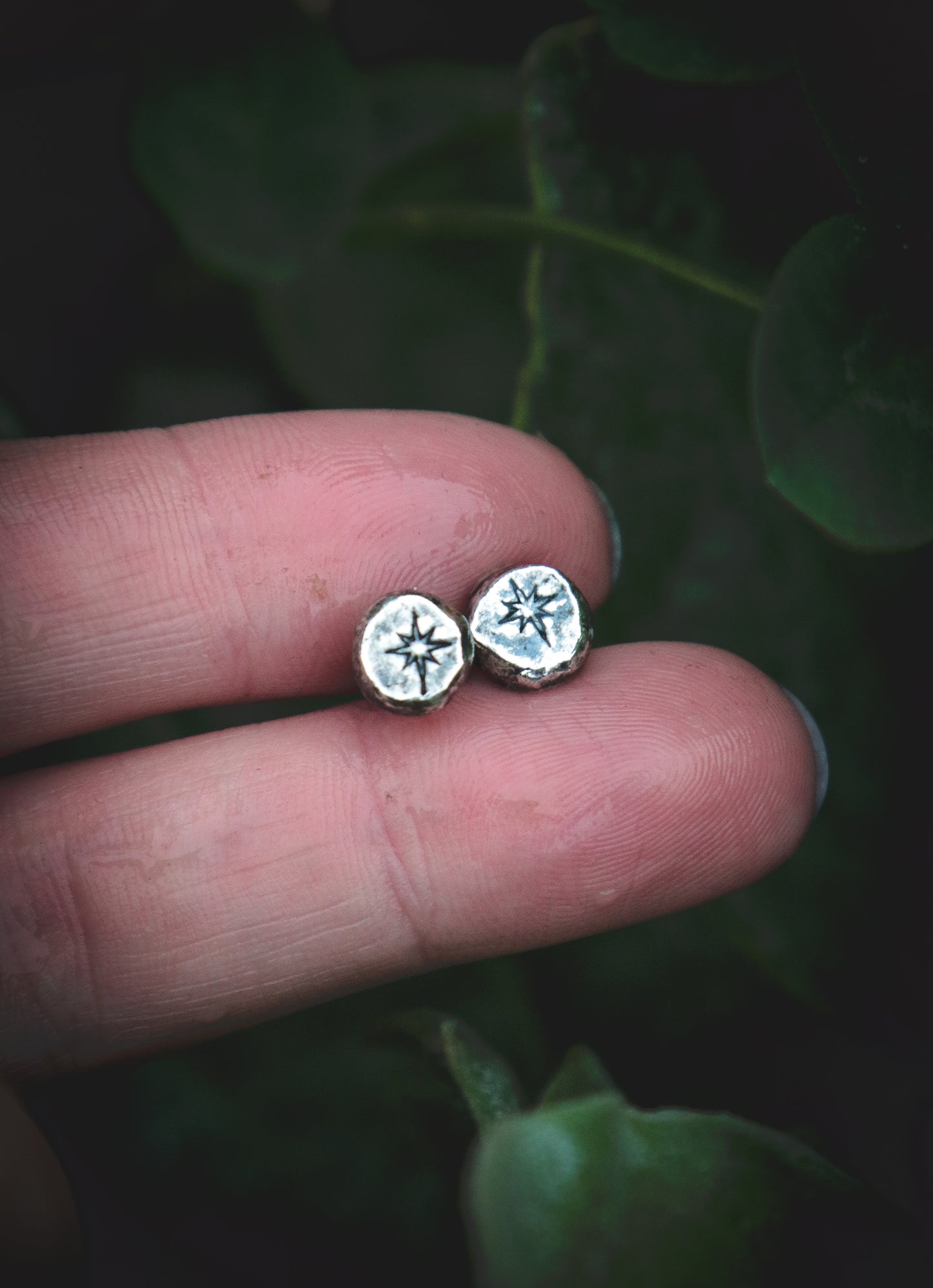 Sterling silver star studs