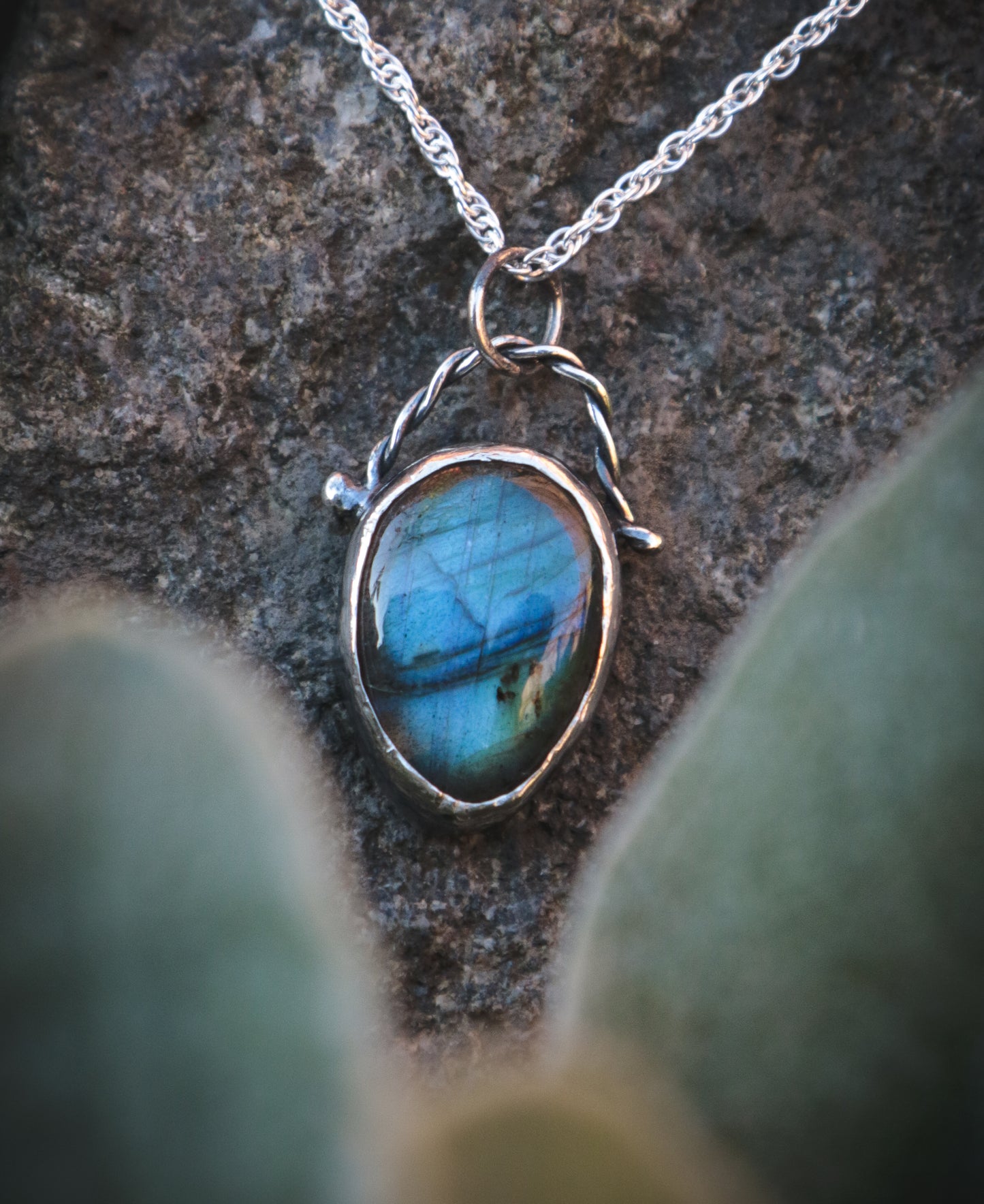 Blue Labradorite necklace with stars