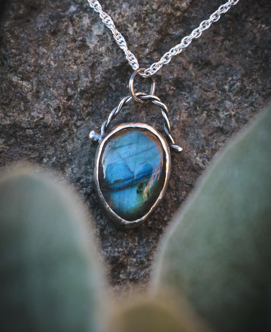 Blue Labradorite necklace with stars