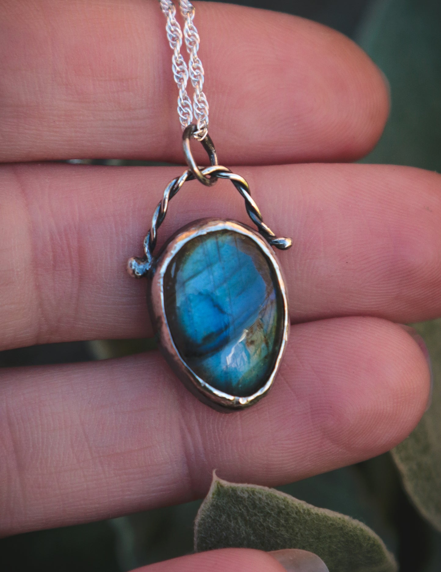 Blue Labradorite necklace with stars