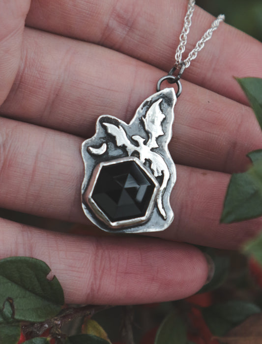 Dragon necklace with black Onyx