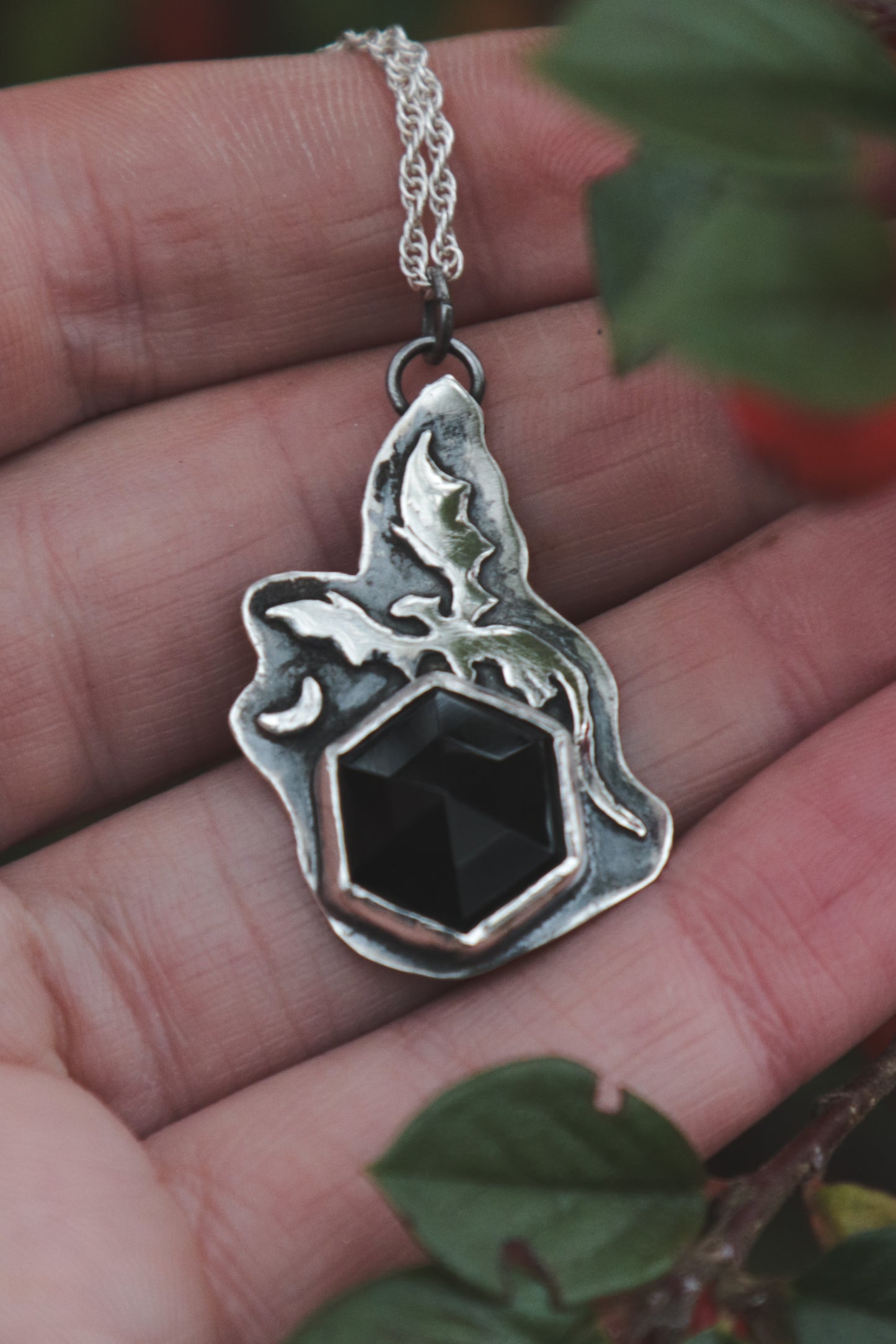 Dragon necklace with black Onyx