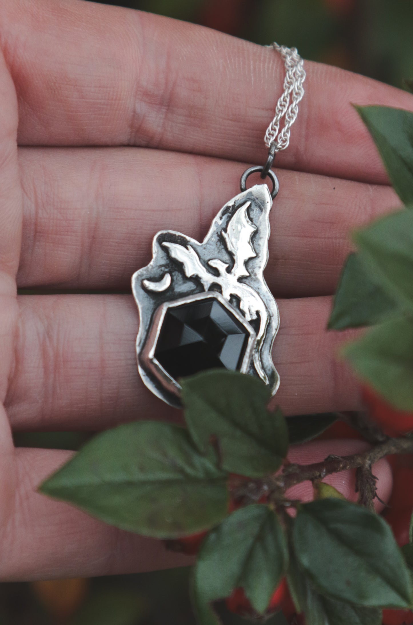 Dragon necklace with black Onyx