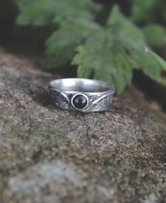 Blue Goldstone ring. UK size O 1/2. US size 7 1/2