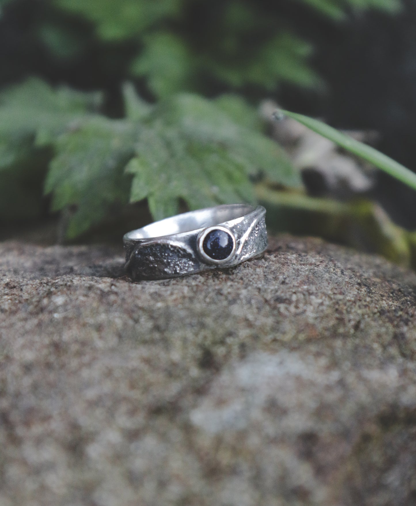 Blue Goldstone ring. UK size O 1/2. US size 7 1/2
