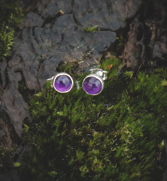 Amethyst stud earrings 5mm
