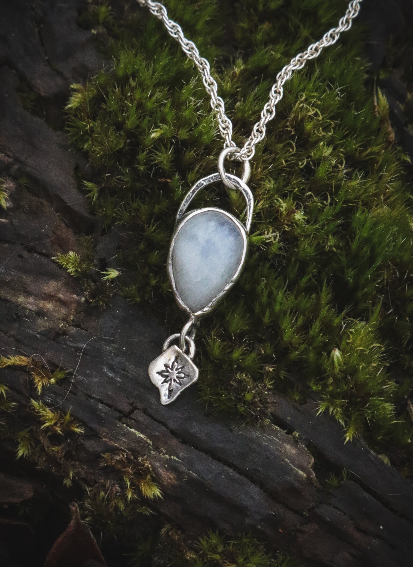 Moonstone necklace with star
