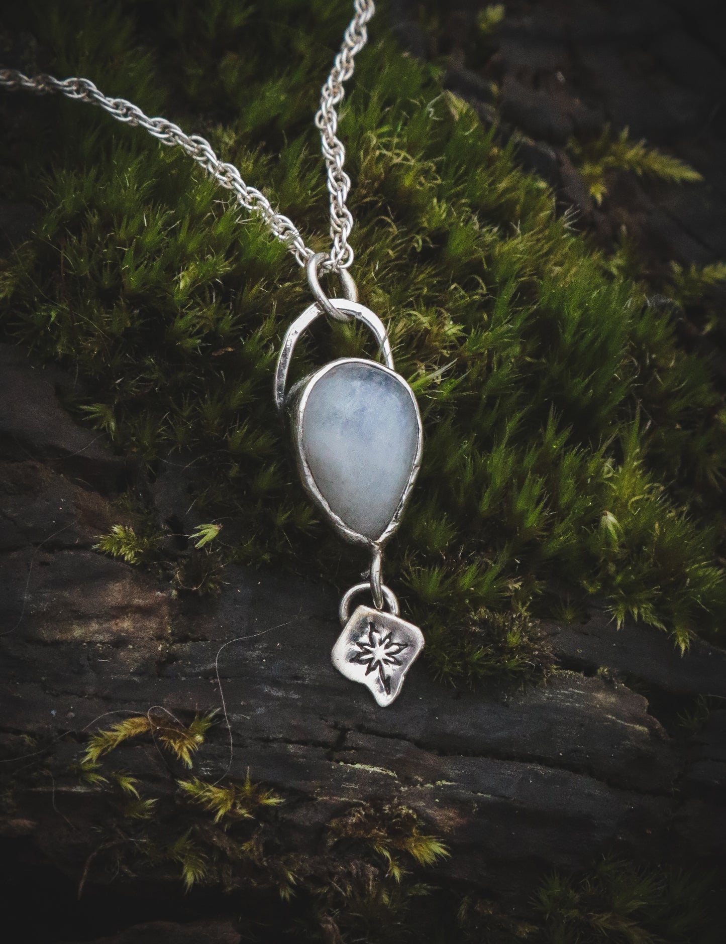 Moonstone necklace with star