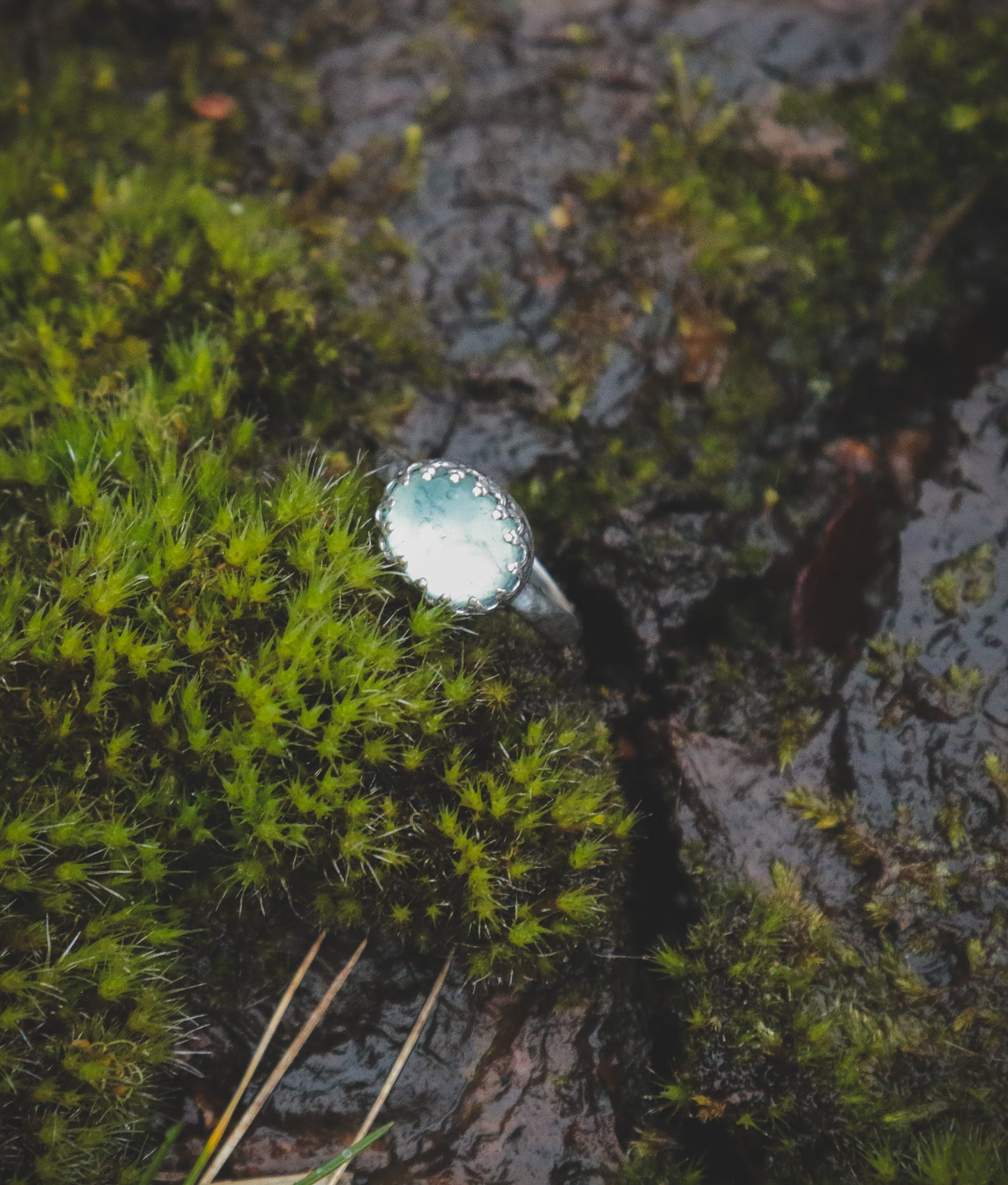 Green Fluorite ring. UK size N 1/2. US size 7
