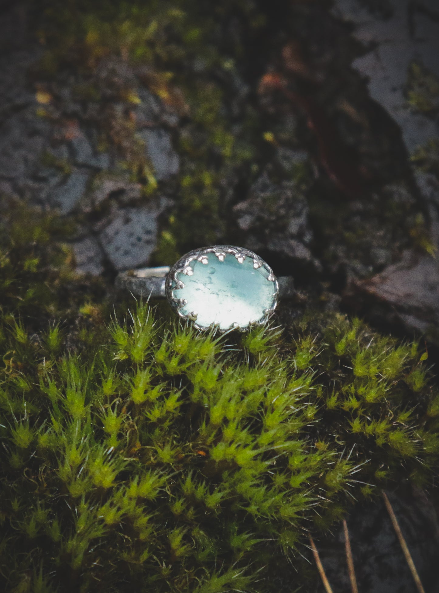 Green Fluorite ring. UK size N 1/2. US size 7