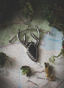 Black Onyx stag pendant