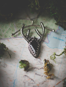 Black Onyx stag pendant