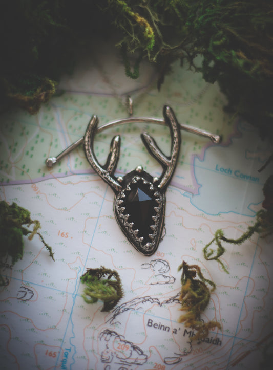 Black Onyx stag pendant