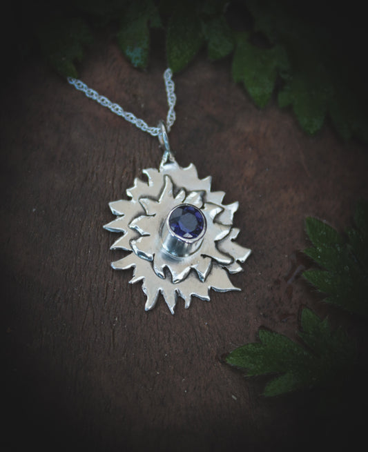 Iolite 'sun' necklace
