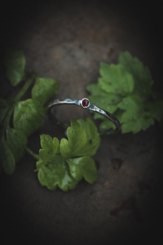 Garnet stacker ring. Various sizes.