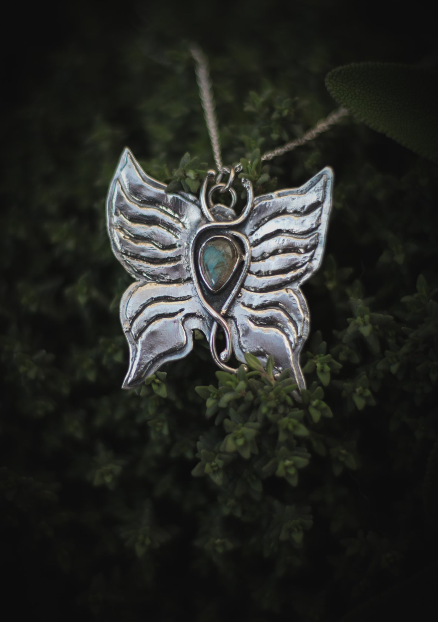Butterfly necklace, with Labradorite