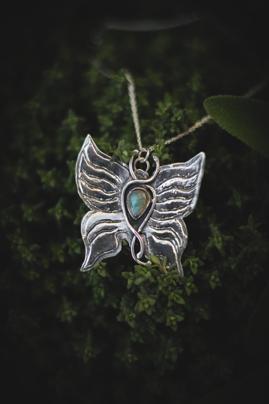 Butterfly necklace, with Labradorite