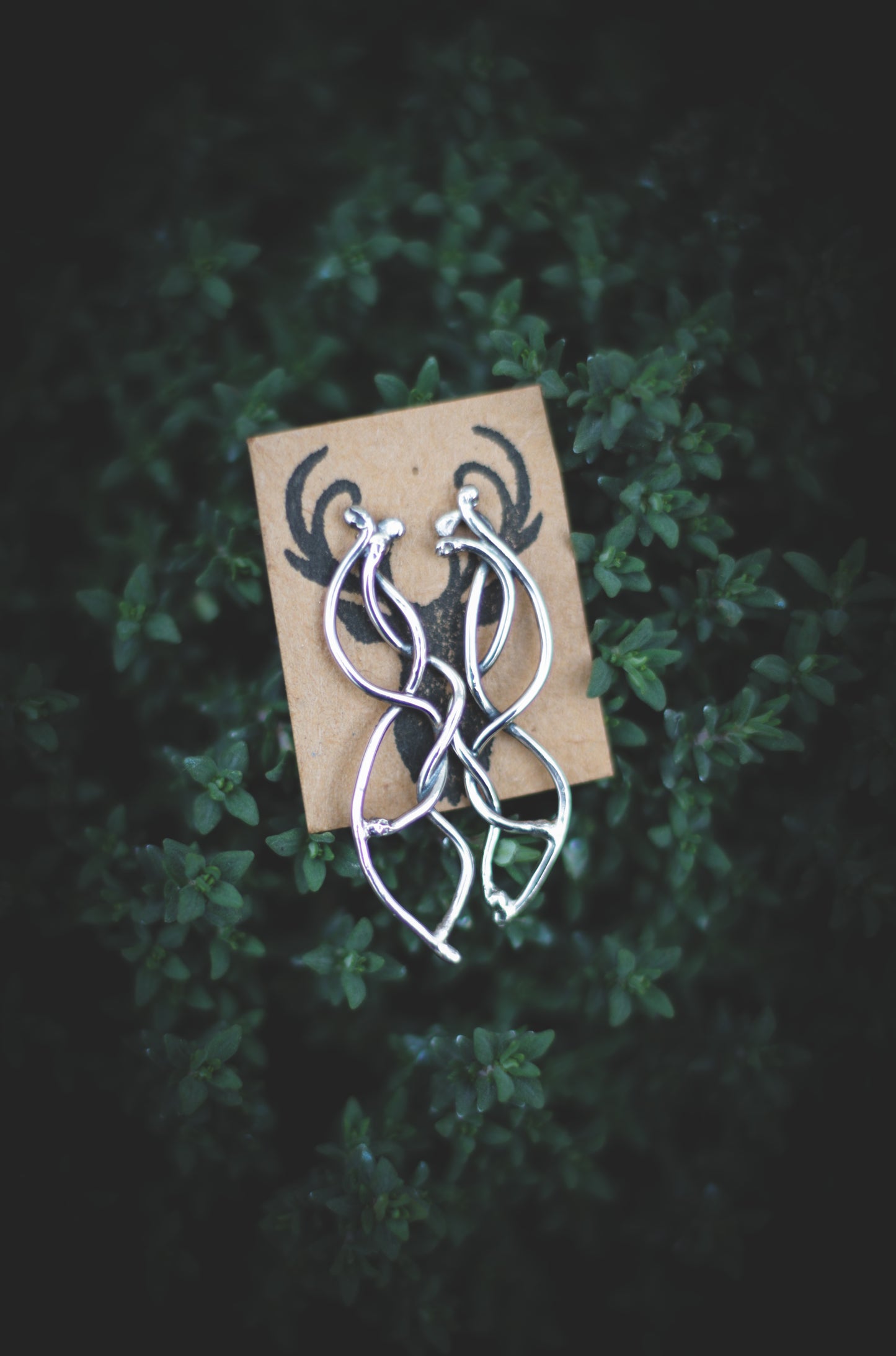Silver elven earrings