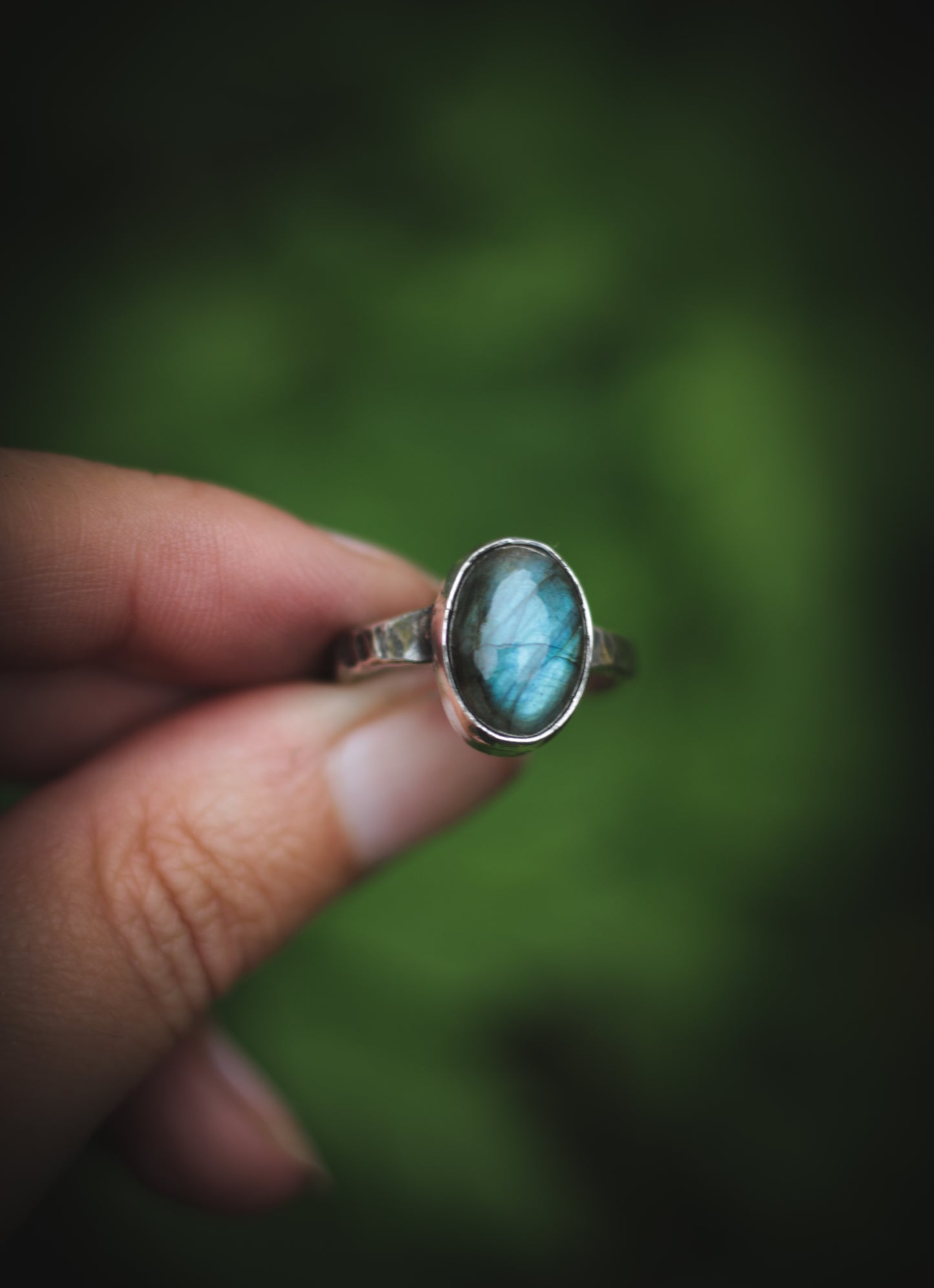 Labradorite ring - UK size P 1/2, US size 8