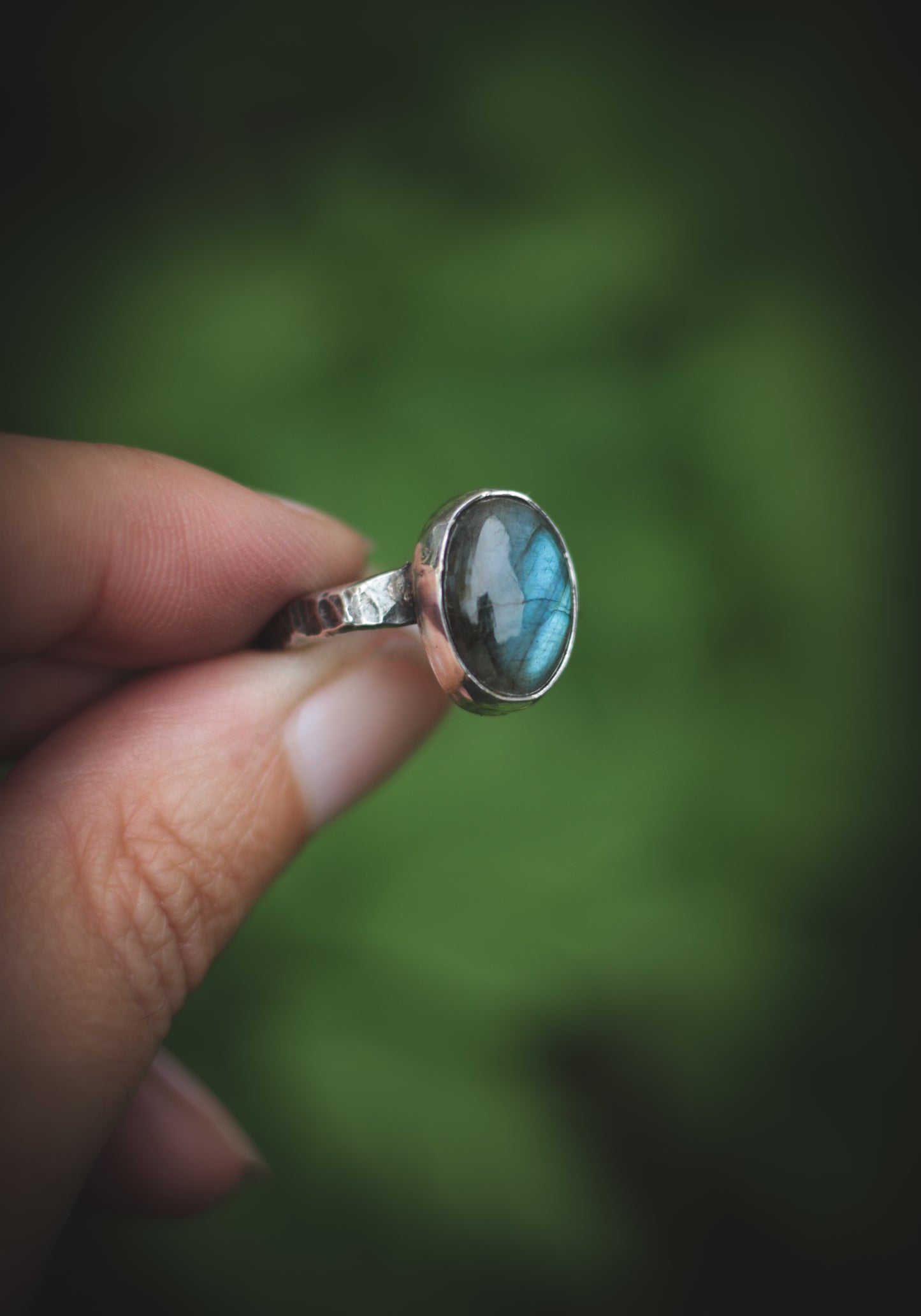 Labradorite ring - UK size P 1/2, US size 8