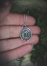 Load image into Gallery viewer, Silver Spiral necklace with Tourmaline.
