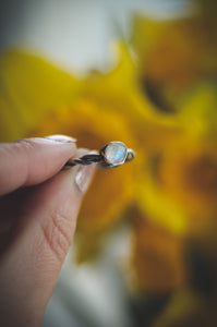 Silver Moonstone ring UK size T 1/2 - US size 10