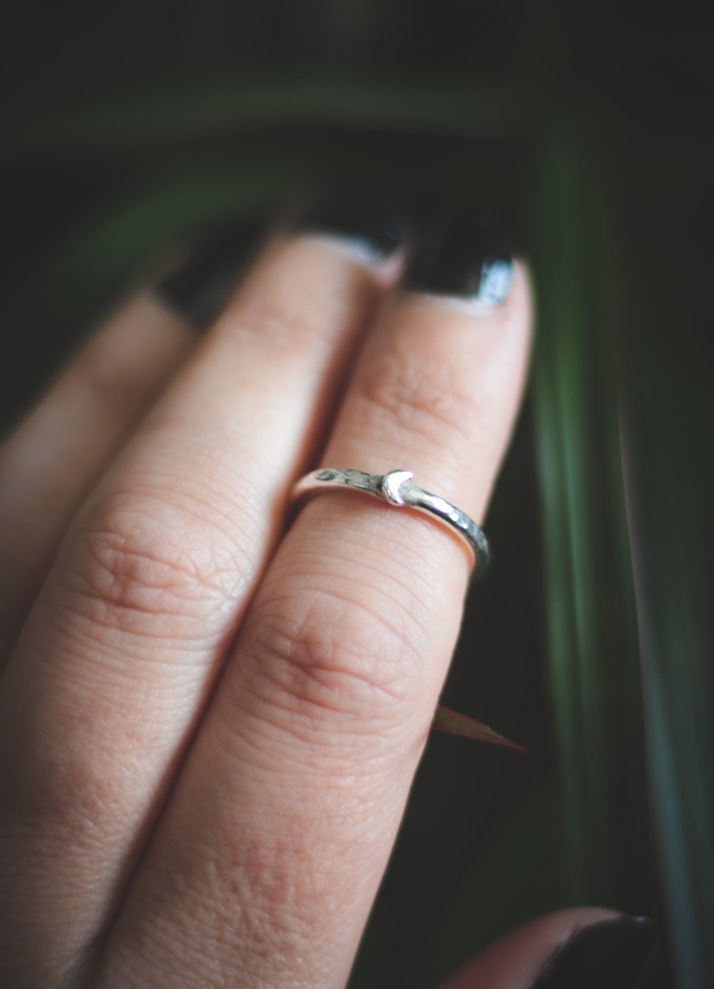 Crescent Moon ring. Various Sizes *Silver*