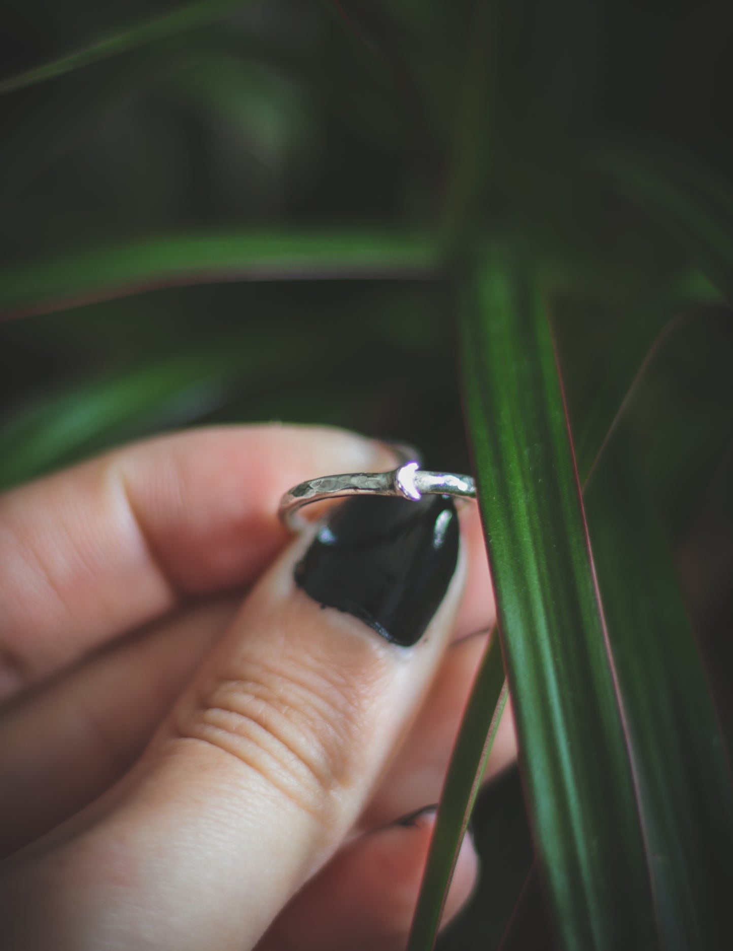 Crescent Moon ring. Various Sizes *Silver*