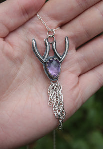 Amethyst stag necklace.