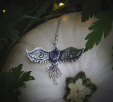 Load image into Gallery viewer, Hawk spirit necklace, with Amethyst
