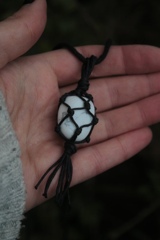 White howlite necklace