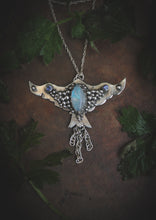 Load image into Gallery viewer, Moonstone &amp; Iolite winged necklace
