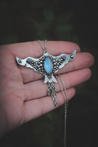 Moonstone & Iolite winged necklace