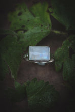 Load image into Gallery viewer, Rectangle Moonstone ring - UK size Q, US size 8 1/4
