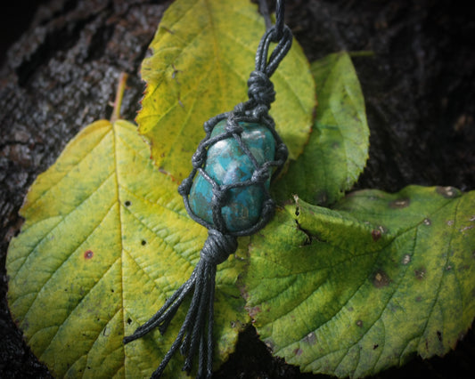 Chrysocolla tumblestone necklace
