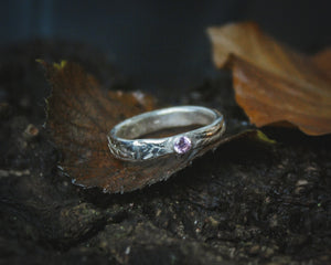 Pink Cubic Zirconia ring. UK size P. US size 7 3/4